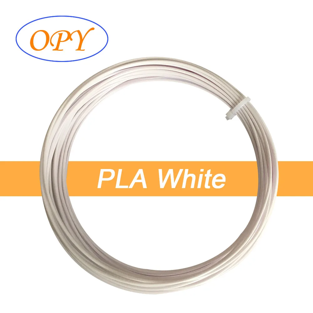 PLA White 10m 3D печатная ручка материал Блестящий деревянный мрамор шелк золотая нить 10 м 1,75 мм Rohs Fdm впечатляющая масса термопластичная жесткая нить - Цвет: PLA White 10m