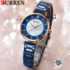 CURREN женские часы Топ бренд класса люкс синие женские водонепроницаемые часы сетка браслет из нержавеющей стали простые женские наручные часы 9072