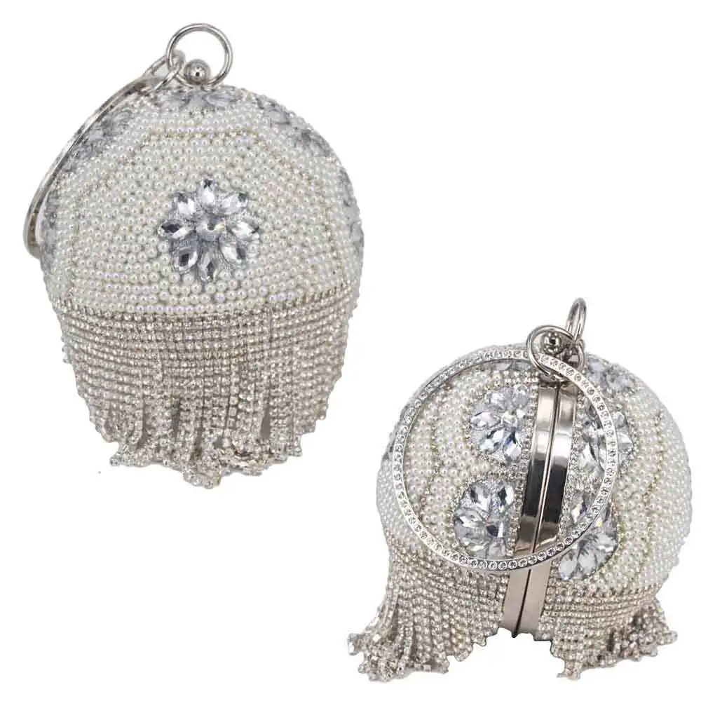 Silver Дизайнерские сумки с кристаллами и кисточками, роскошные сумки с кристаллами, сумки-клатчи для женщин, ручные вечерние сумки - Цвет: Silver