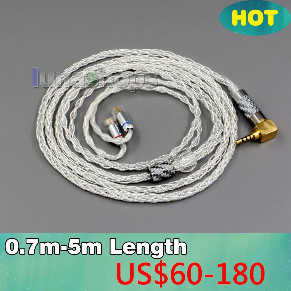 

99.99% Pure Silver XLR 3.5mm 2.5mm 4.4mm Earphone Cable For QDC Gemini Gemini-S Anole V3-C V3-S V6-C V6-S Neptune UE18 LN006352