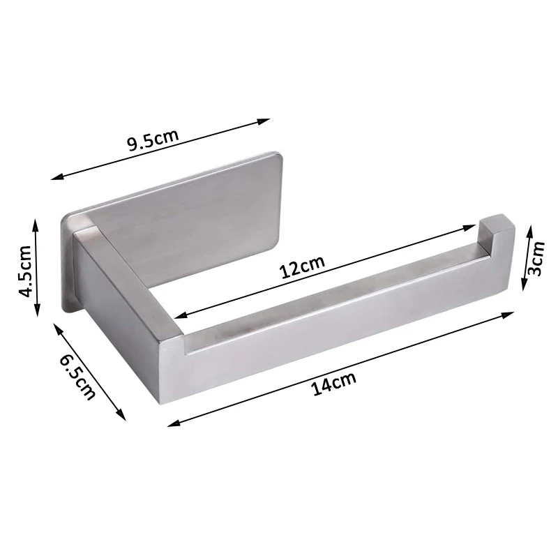 

ROVADE Wall Mount Self Adhesive Toilet Paper Holder, SUS304 Stainless Steel Toilet Paper Roll Holder for Bathroom Kitchen Hotel