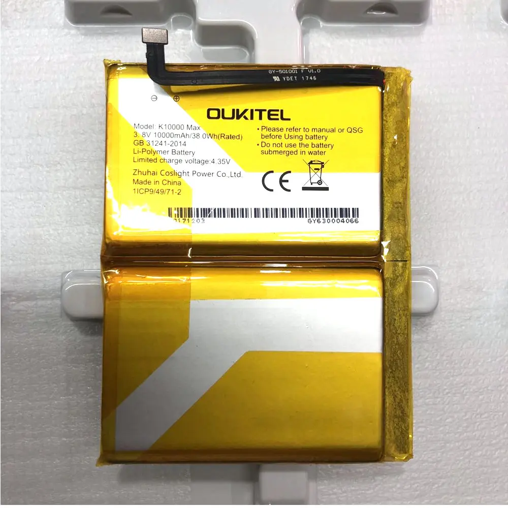 

For k10000 max Original battery 10000mAh 38.0wh 3.8v for OUKITEL k10000 max Cellphone batteries