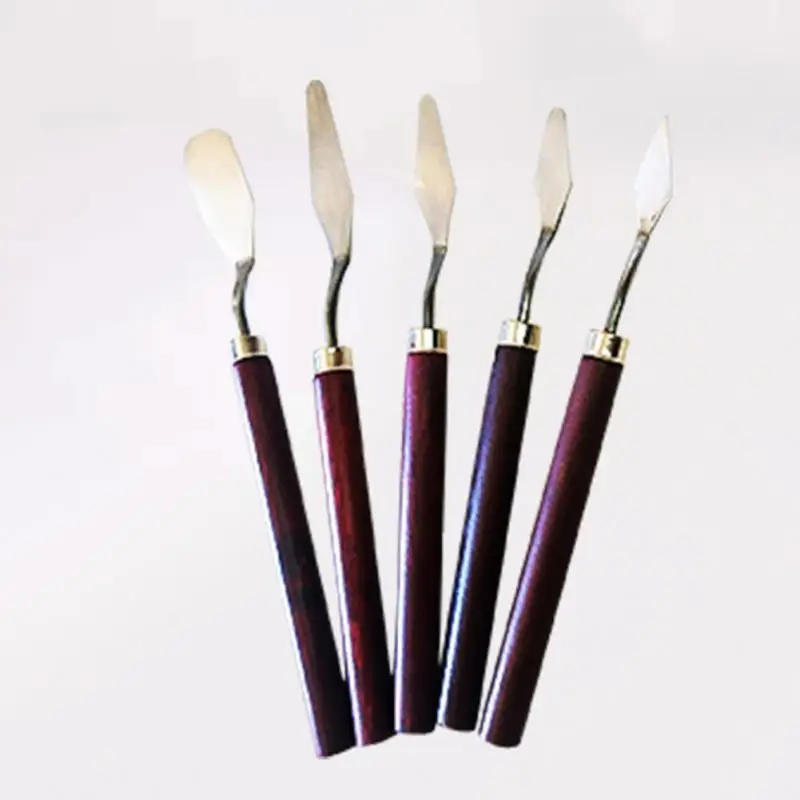 

5Pcs Professional Stainless Steel Spatula Kit Palette for Oil Painting Fine Arts Painting Tool Set Flexible