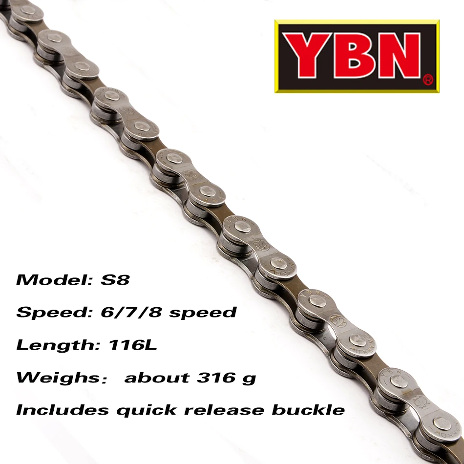 8S gray 116L YBN X12L x10 x10sl x9sl x11sl велосипедная цепь 9 10 11s Золотой горный шоссейный велосипед sram SHIMANO 116 Длина велосипедная цепь - Цвет: 8S gray 116L