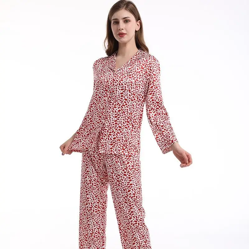 Леопардовый принт Для женщин пижамный комплект ювелирных изделий имитация