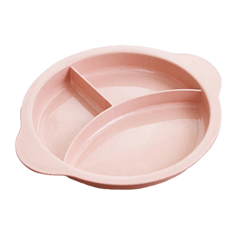 Vajilla de alimentaci&oacute;n para beb&eacute;, plato de paja de trigo para entrenamiento de reci&eacute;n nacido, con tenedor, palillo y cuchara, platos infantiles, MBG0520-3