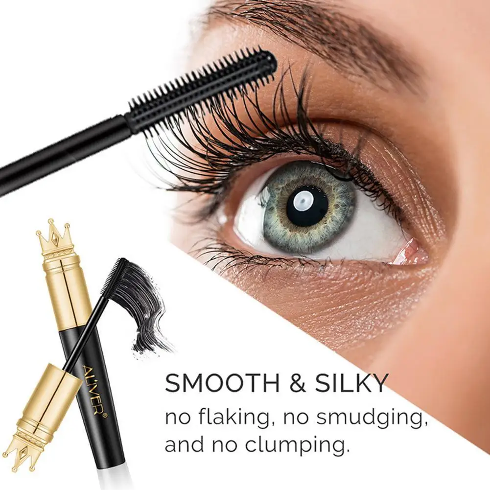 

Black Natural Crown Mascara Long Lasting 4D Silk Fiber Mascara Smudged Extension Eye Curled Not Makeup Waterproof Thick D9M3