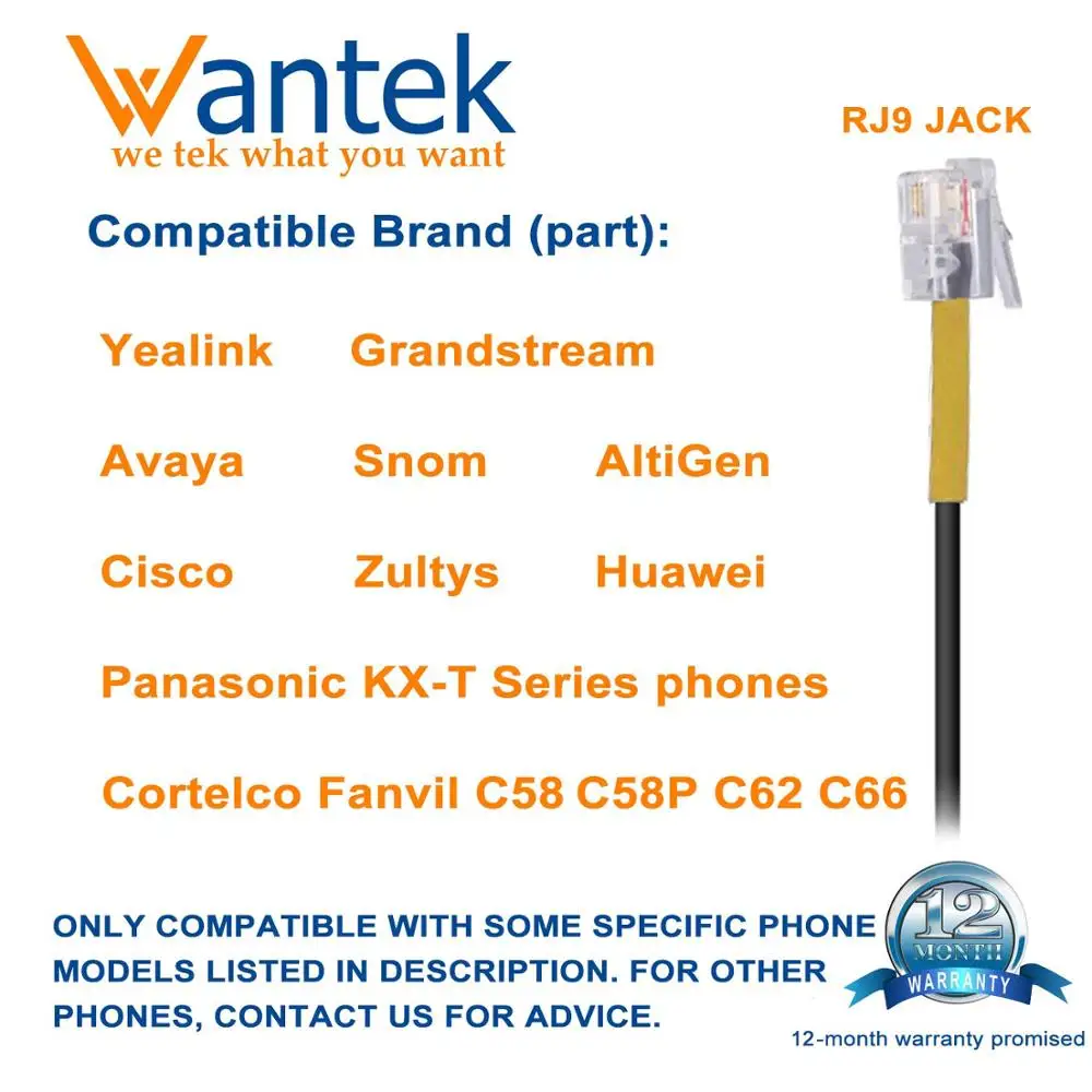 Wantek RJ9 офисная телефонная гарнитура с микрофоном шумоподавлением для Yealink T21P T42G