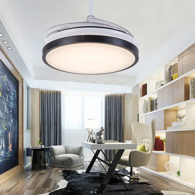 Роскошный Невидимый потолочный вентилятор современные вентиляторы с подсветкой