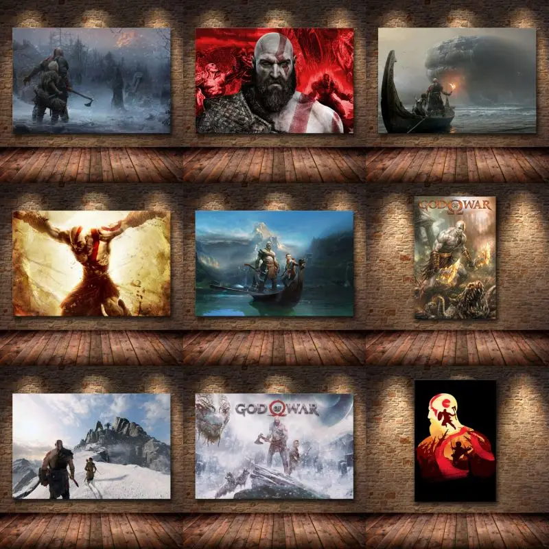 Постеры с изображением героев игры Бог войны Абстрактная Картина на холсте