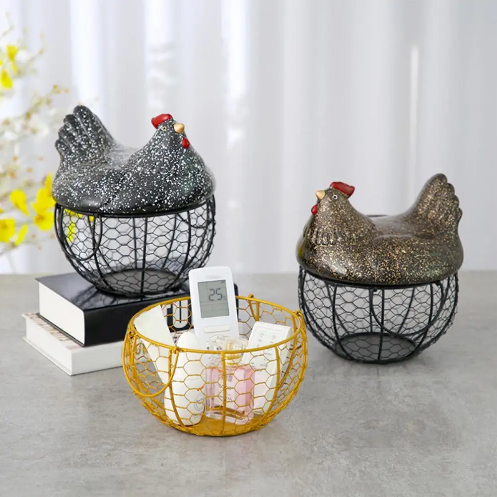

Durable Ceramic Hen Shape Storage Basket Fruit Box Sundries Organizer Premium Fruit Storage Basket Stable for Indoor