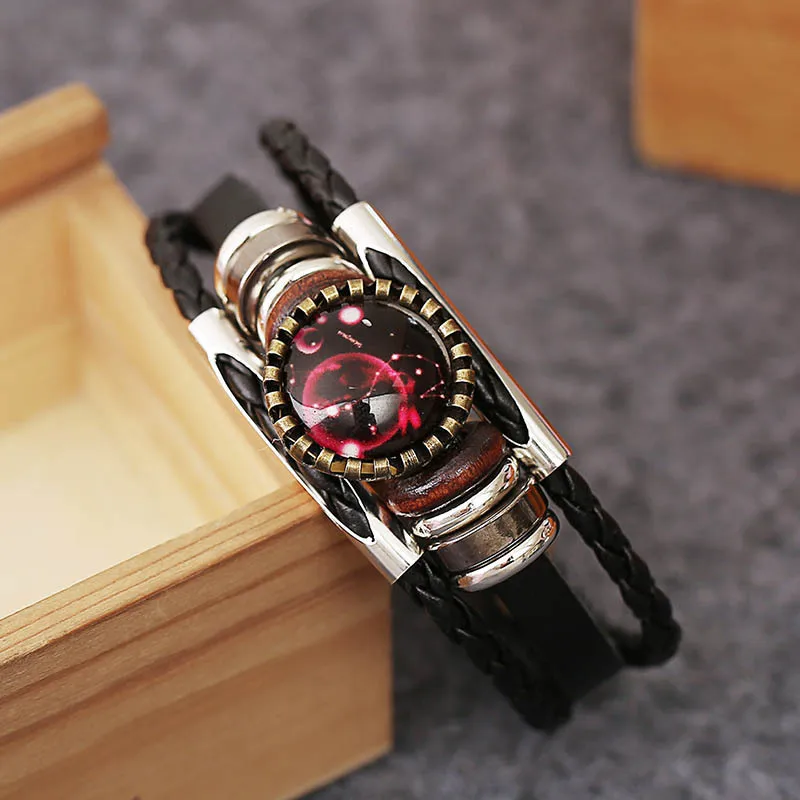 

12 Constellation Charm Bracelet Men Women Fashion Trend Multilayer Weave leather Bracelet & Bangle Birthday Festival Gifts
