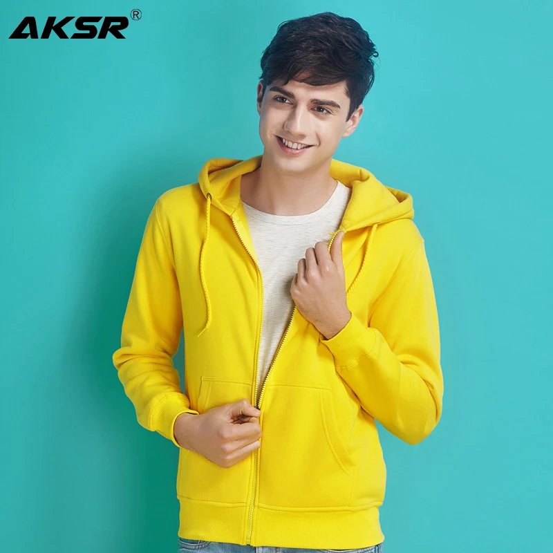 

AKSR 2020 New Men Hoodies Sweatshirt Zipper Streetwear Hip Hop One Piece Hoodie White Plain Hoodie Hooded Sweatshirts Sudadera