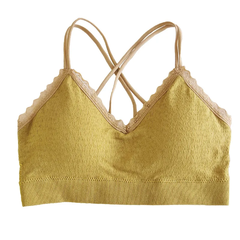 

Sexy Bra Panties Set Women Seamless Bra Padded Bralette Lingerie Lace Briefs Fashion One-piece Underwear Female Intimates 2020