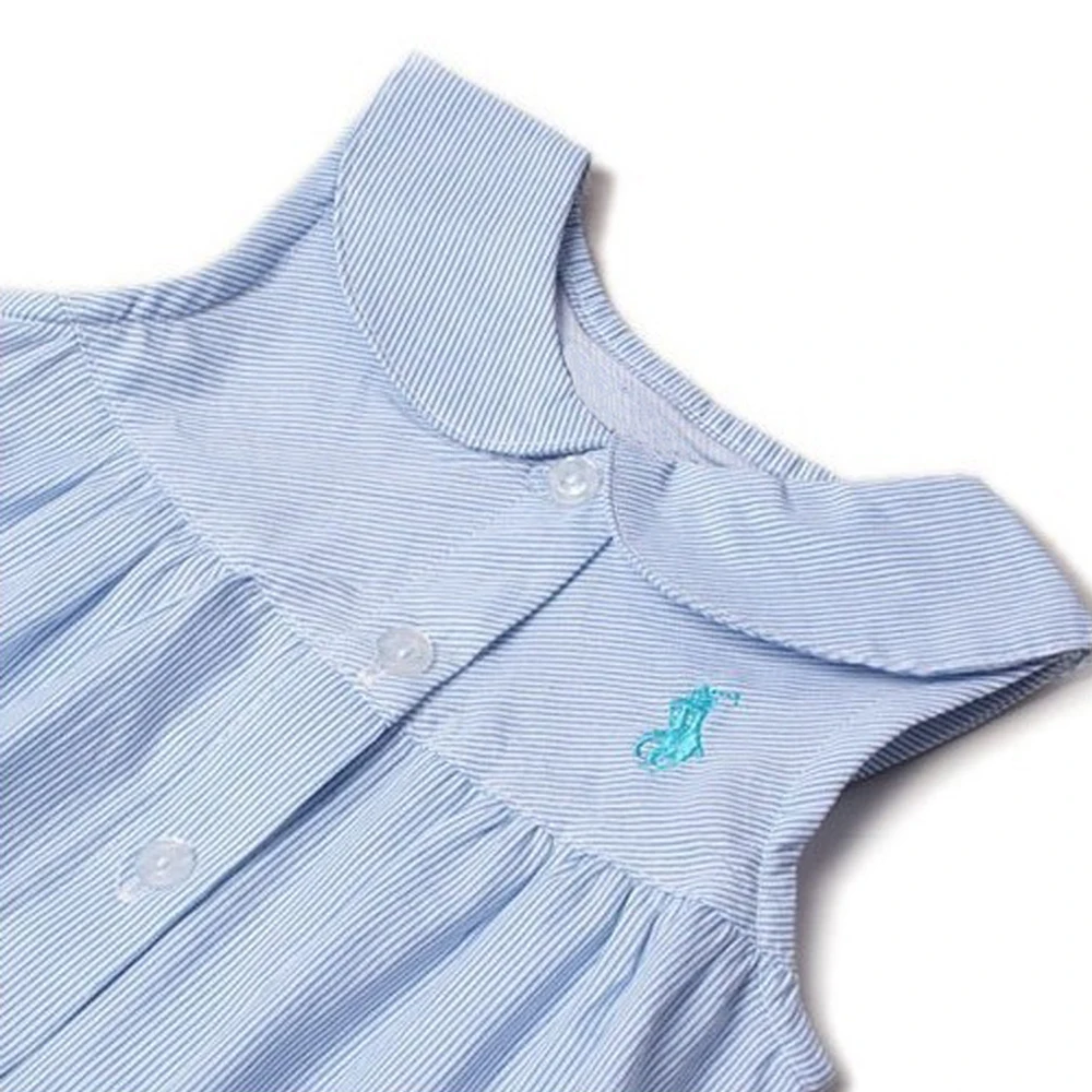 LittleSpring/платья для маленьких девочек Однотонное однобортное платье-майка без