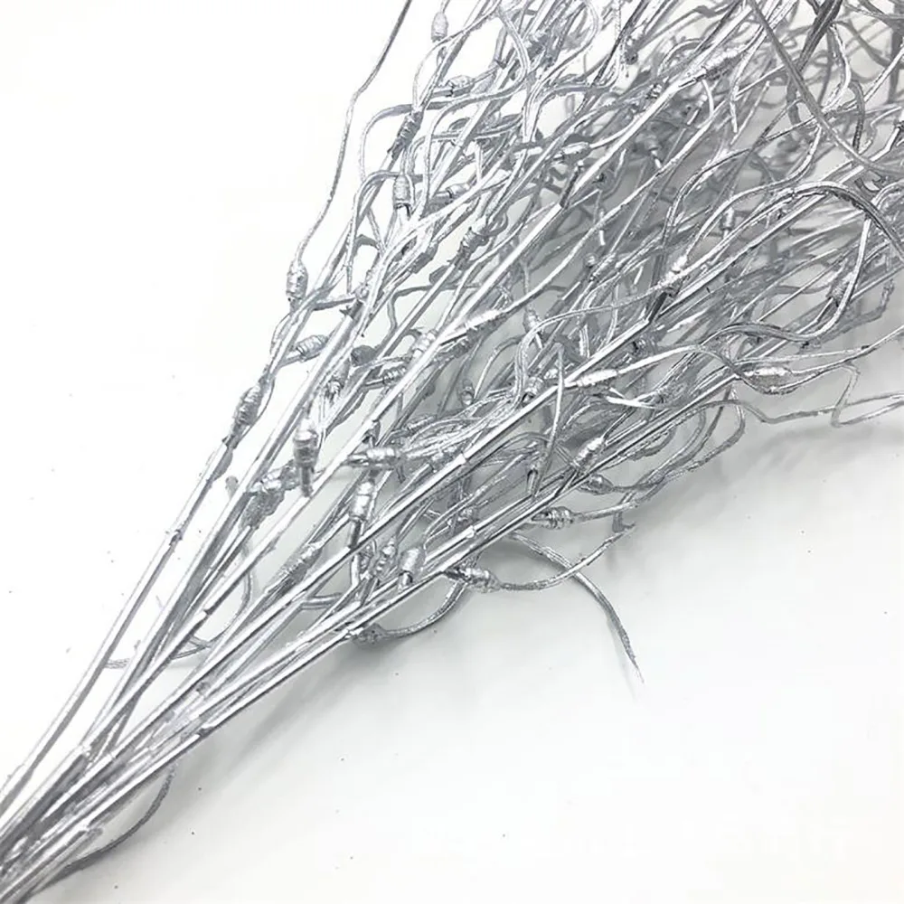 Фигурная ветка смоченная золотом и серебром имитация растения для свадебного