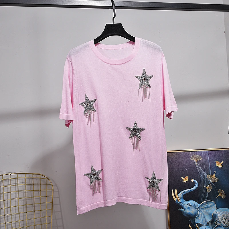 Женский хлопковый комплект из 2 предметов свободная белая футболка с бахромой и