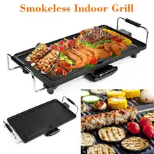 1200W Non-Stick Smokeless Aluminum BBQ Grill Pan Electric Barbeque Griddles Outdoor Camping Picnic EU/US Plug 48X27cm