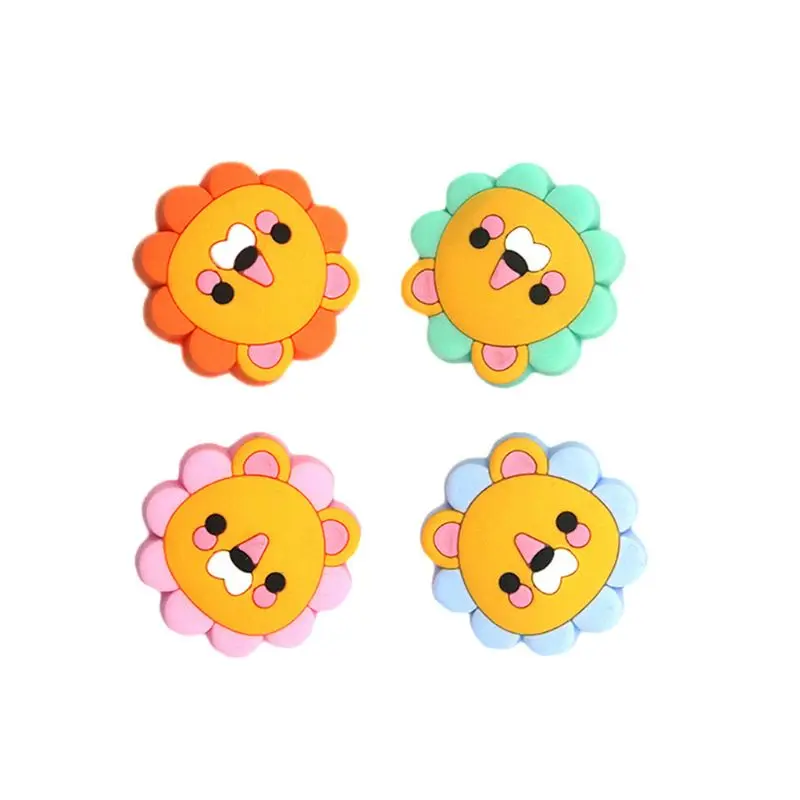 

5PCS Silicone Beads Teething Mini Lion Food Grade Silicone Toy Teething Nursing Chewing DIY Shower Gift Baby Teether P31B
