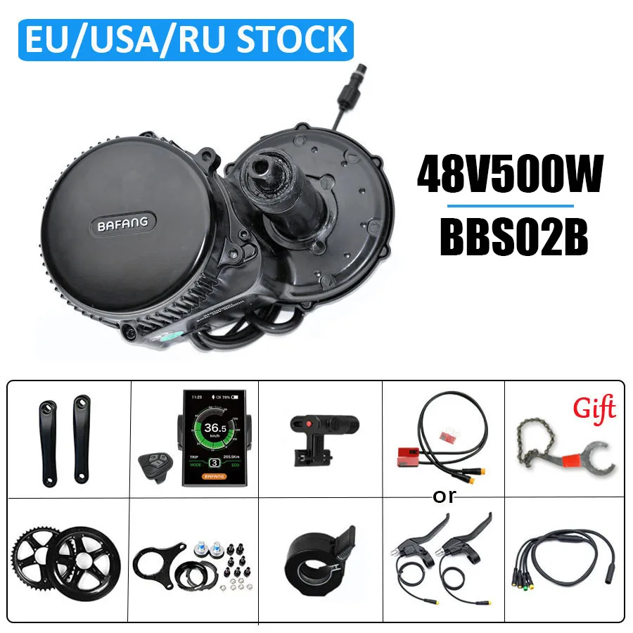 Bafang BBS02B 48V 500 Вт середине приводной двигатель комплект для переоборудования