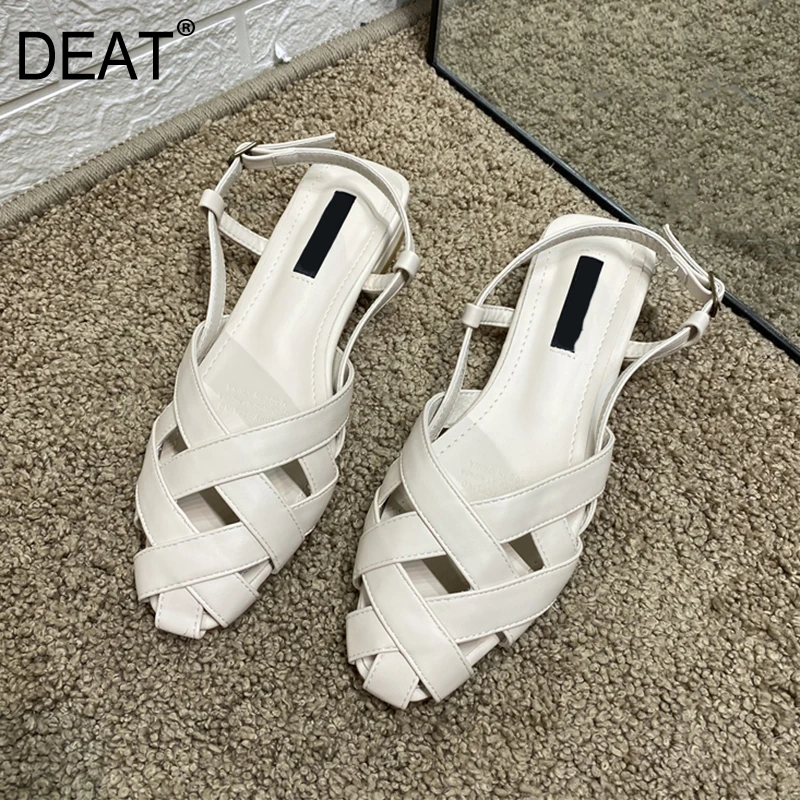 [DEAT] Новинка 2020 года Сезон весна лето Женские сандалии из искусственной кожи с