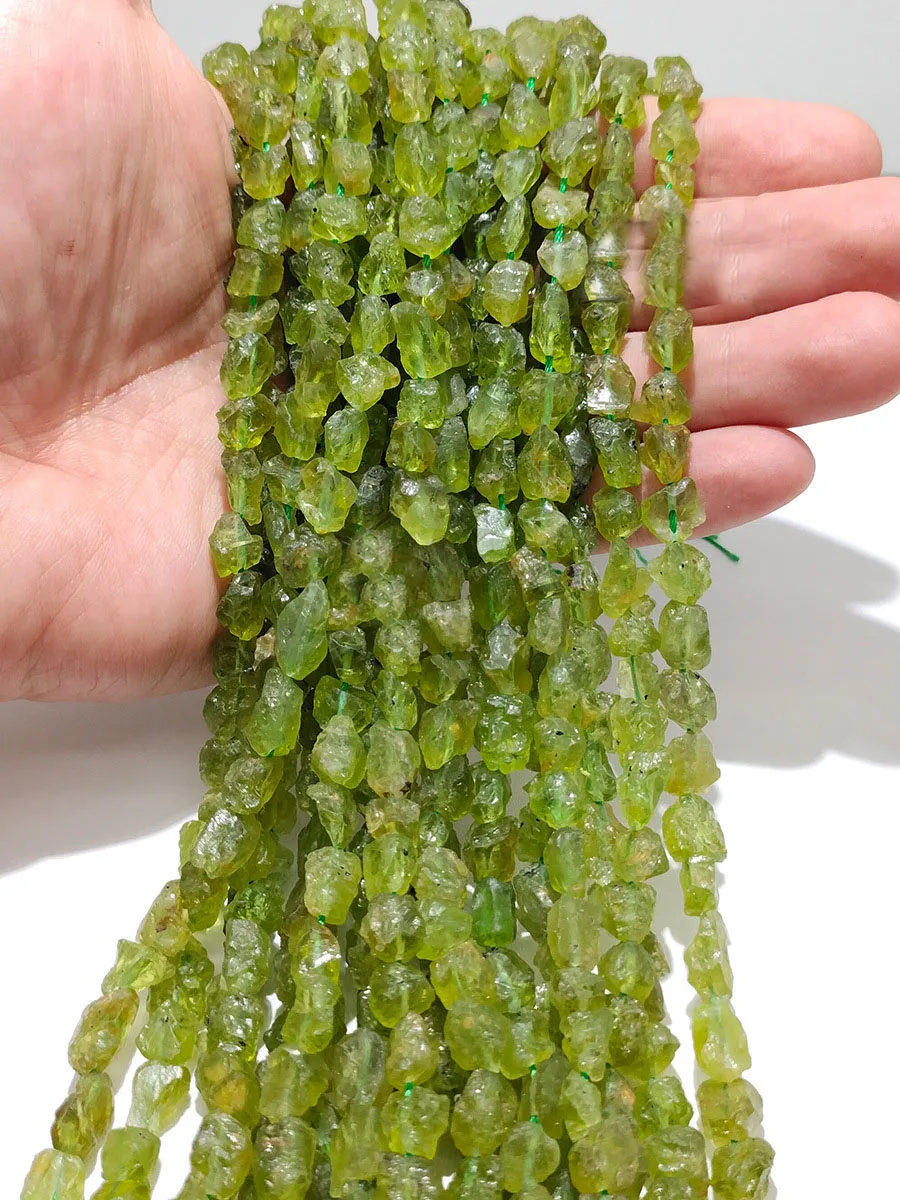 

Бусины Из Натурального зелёного оливина, 6x8/8x10 мм