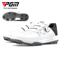 pgm xz189 golf shoes mens genuine leather waterproof sneakers knob shoelace anti slip spikes first layer cowhide sports shoes