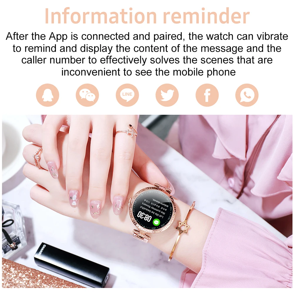 mjuniu womens smart watch ip68 waterproof wearable device heart rate monitor sports fitness tracker smartwatch for women ladies free global shipping