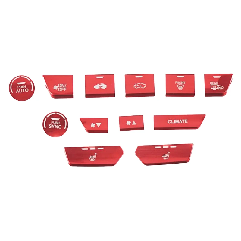 

12PCS for Honda CRV CR-V 2017-2021 Car Aluminum Air Conditioning Button Sticker Cover Trim Decoration Accessories