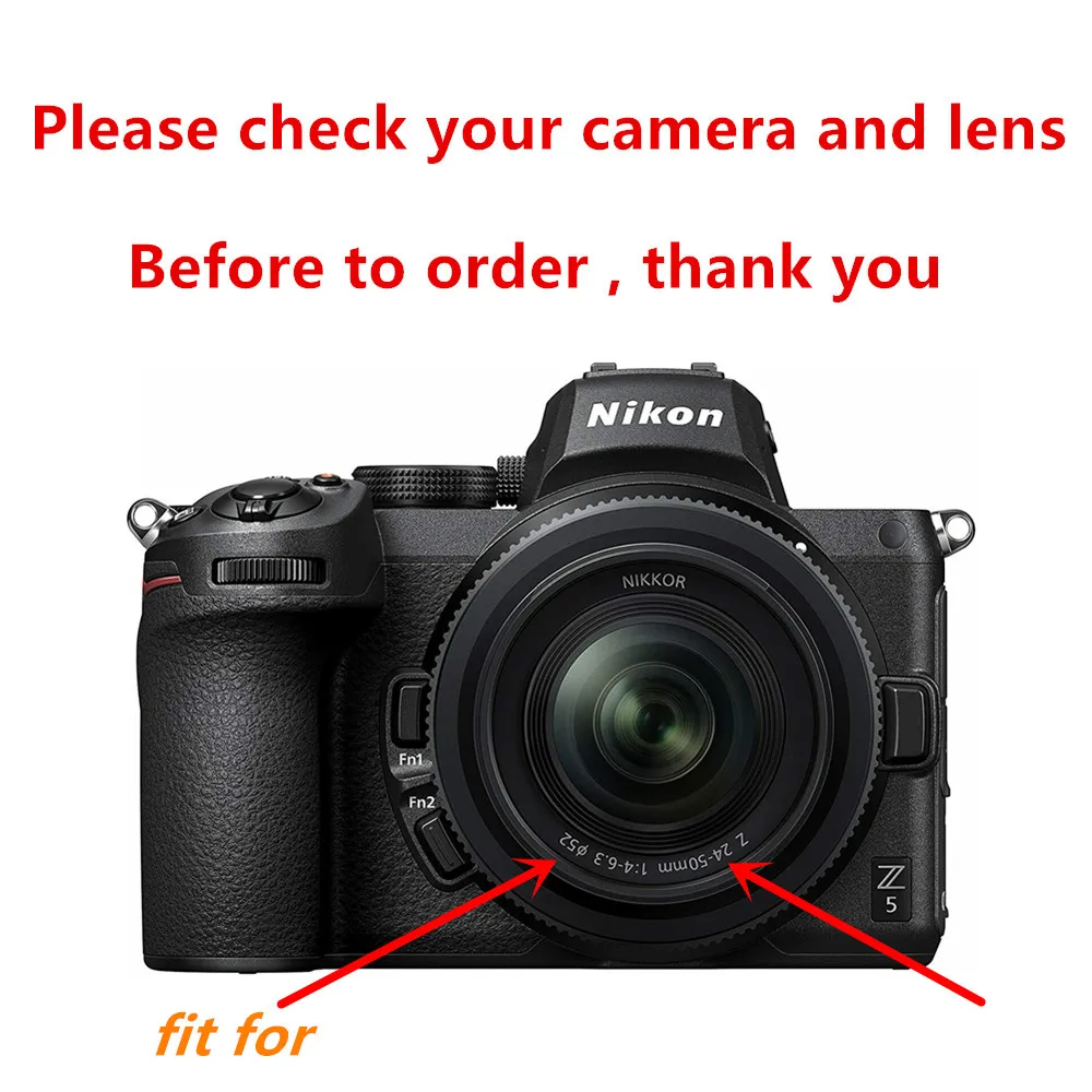 52 мм УФ фильтр + бленда для объектива крышка 2x Защитное стекло экрана камеры Nikon Z5