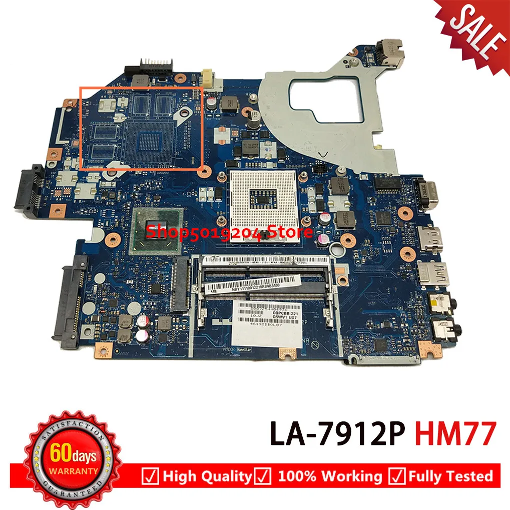 

Q5WVH LA-7912P HM77 mainboard For Acer E1-531 E1-571G V3-571G V3-571 Laptop motherboard SLJ8C NBY1111001 NB.Y1111.001