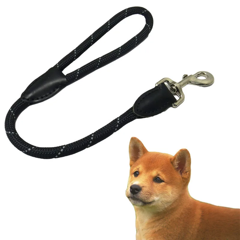

Reflective Short dog leash lead Explosion-proof One step traction belt dog round rope Portable pet lead for dogs walking