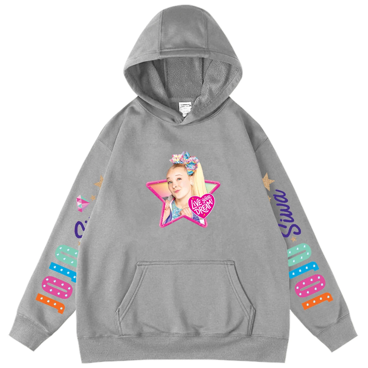

JoJo Siwa Letter Print Boy Teen Fun Hoodies Popular Harajuku Pullover Hooded Hoodie Long Sleeve Tops Men Oversized Sweatshirt