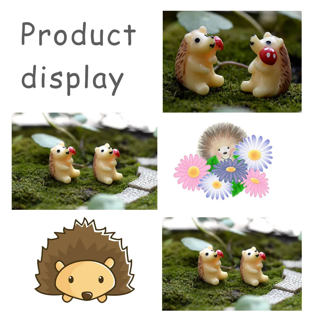2 шт. милый Ежик с грибами миниатюрное Украшение DIY домашняя детская комната