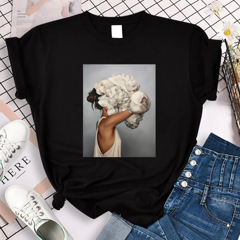 

Y2k Aesthetic Fairy Goth T-Shirts For Girl Short Sleeve Fashion Women Printed T-Shirts Causal Style Women's Clothing Summer 2021