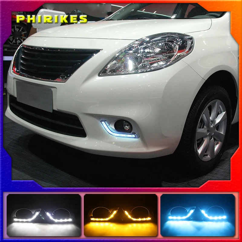 

Дневные ходовые огни для Nissan Almera латио Sunny, Versa 2011 2012 2013 светодиодный дневные ходовые огни, противотуманные фары
