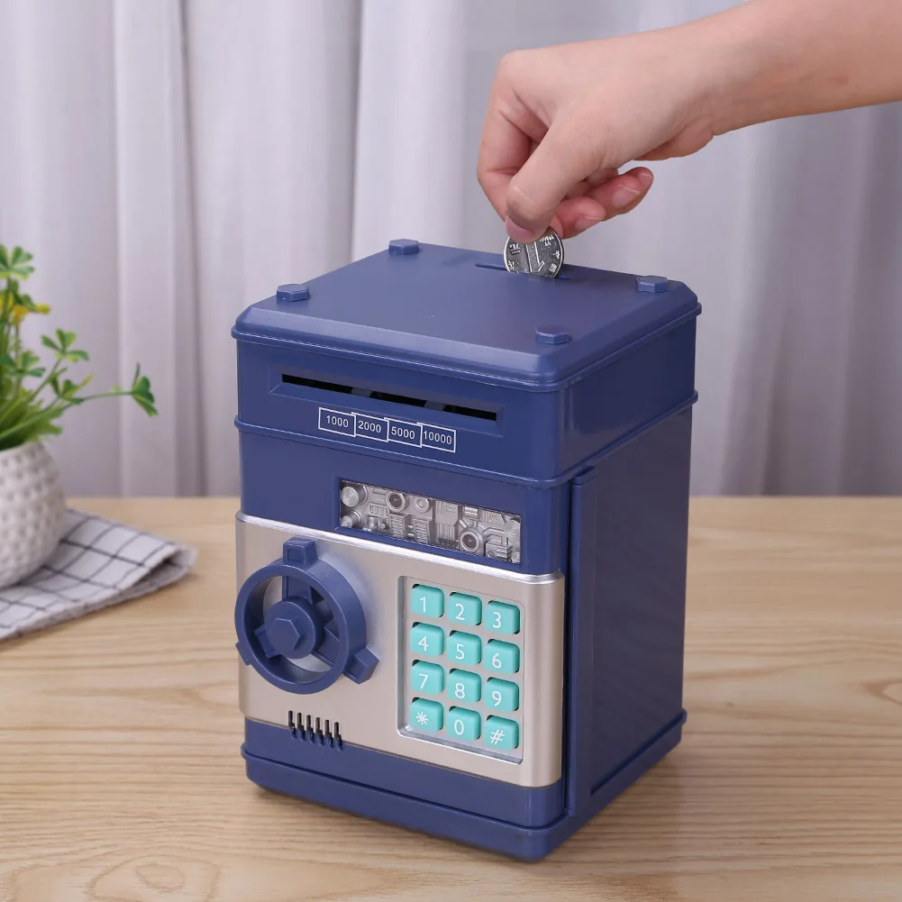 

Electronic Piggy Bank ATM Password Coins Safe Box Money Box Automatic Deposit Machine Toy Banknote Birthday Gift for Children