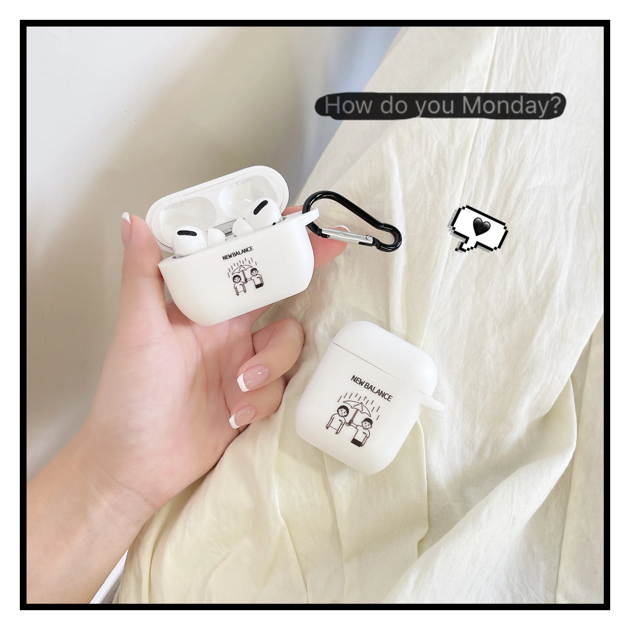 

Rainy Day Couple Cute Case For AirPods 1 2 3 Pro Charging Wireless Bluetooth Earphone Soft Tpu Cover
