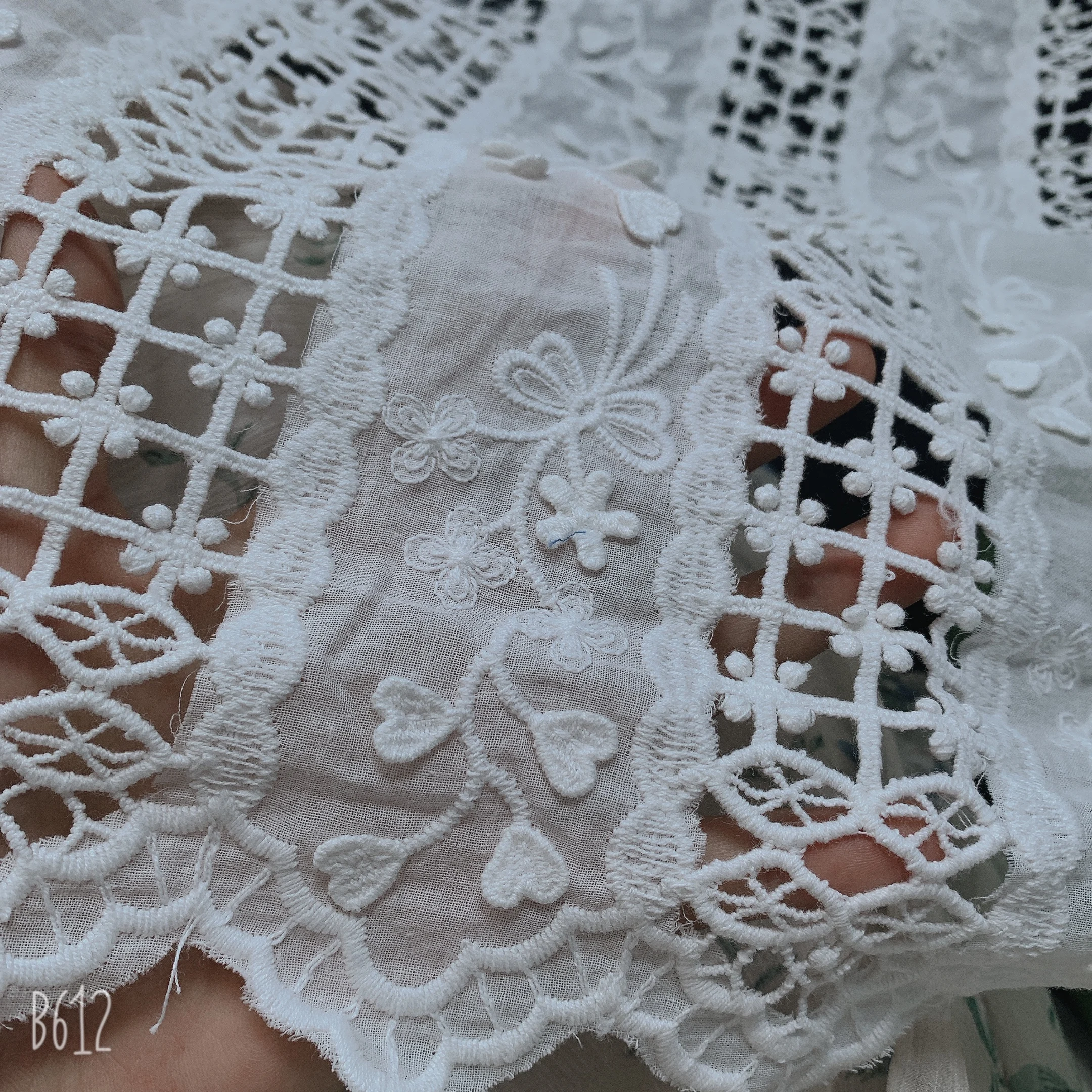 Новинка хлопчатобумажная ткань нить с вырезами 3D кружевная ручной работы