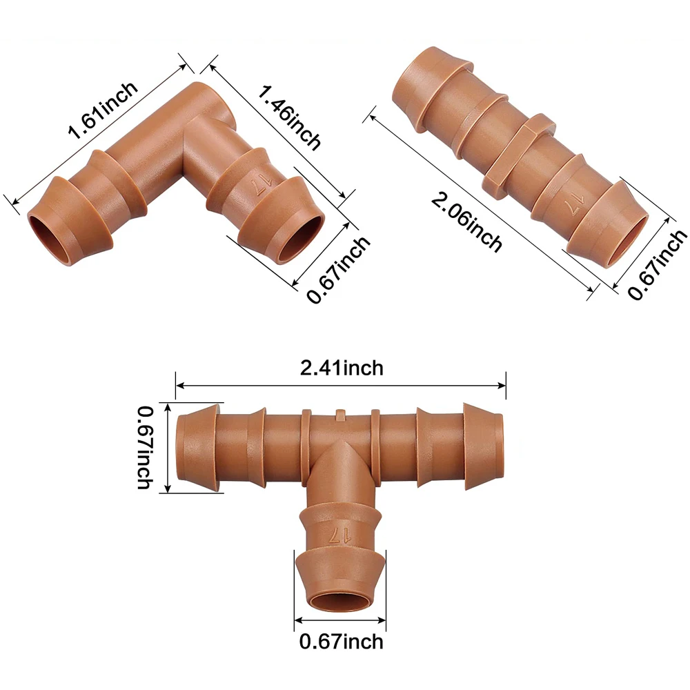 Муфта для капельного орошения 1/2 дюйма с бородкой 17 мм | Дом и сад