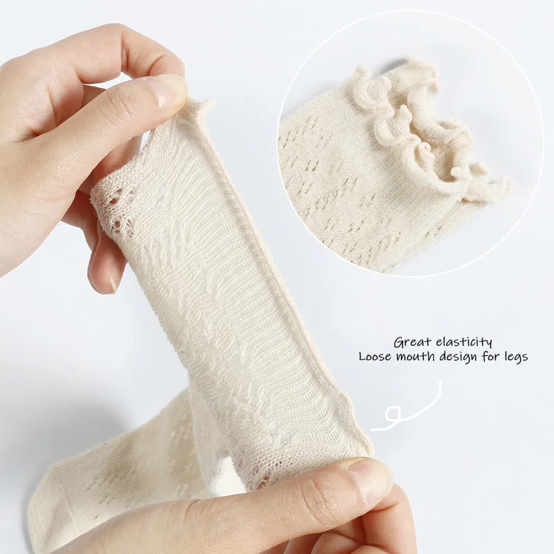 Новые летние милые детские гольфы тонкие мягкие хлопковые сетчатые носки для