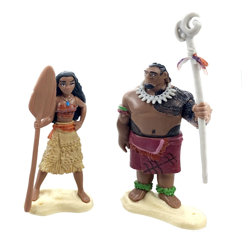 6Pcs/set Disney Movie Moana Action Figure Dolls Set Demigod Maui Waialiki Heihei Chief Tui Sina Tala Model Kids Gift | Игрушки и хобби