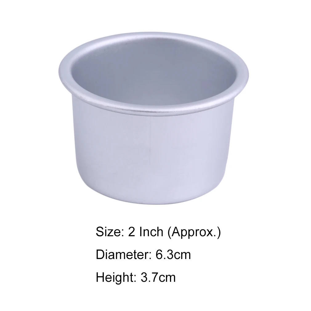

PREUP New Arrival 5Pcs/lot Top Quality 2 inch Round Mini Aluminum Alloy Cake Pan Removable Bottom Pudding Mold DIY Baking Tools