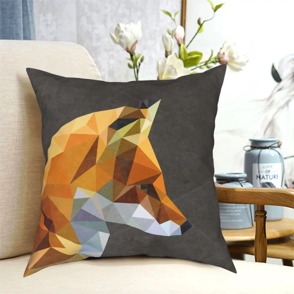 

Квадратный чехол LP Fox с узором, декоративный чехол на молнии для домашней подушки, Чехол 18 дюймов