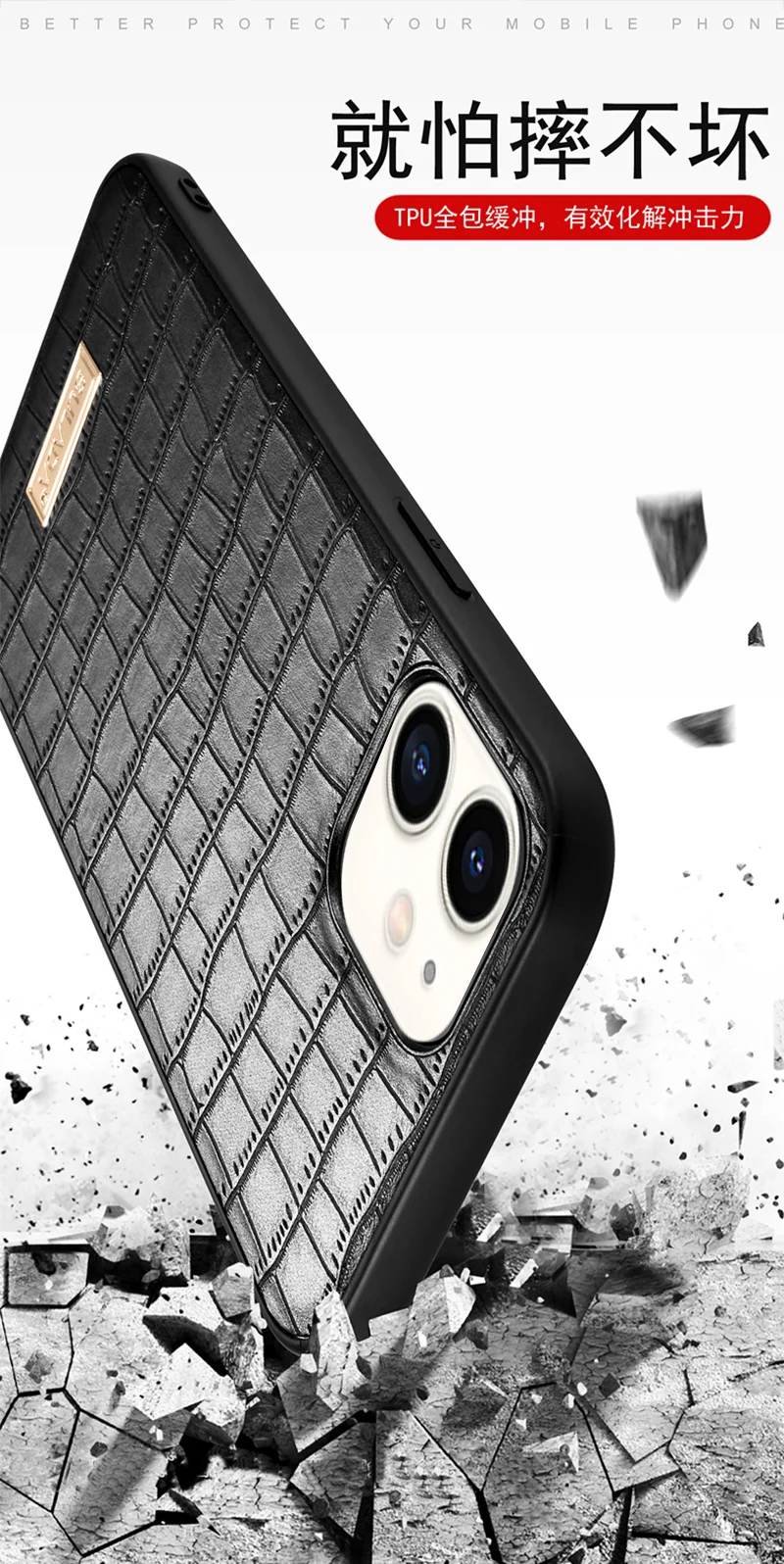 

Crocodile Pattern Leather Phone Case For iPhone 12 Pro Max Mini Luxury Shockproof Soft Silicone Ultra Thin Back Cover