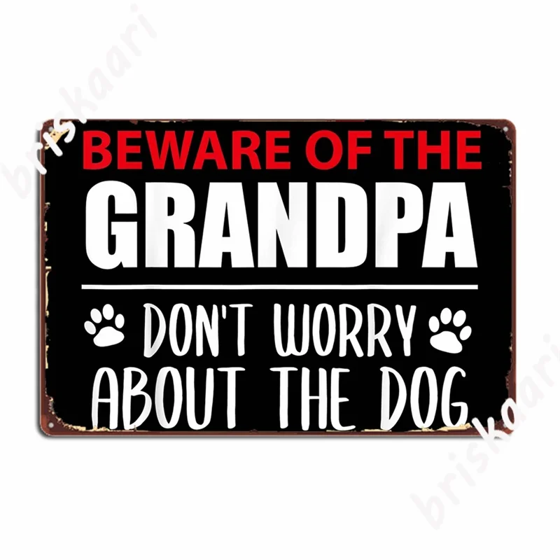 Мужские Остерегайтесь дедушки не беспокойтесь о собаке цитаты металлические