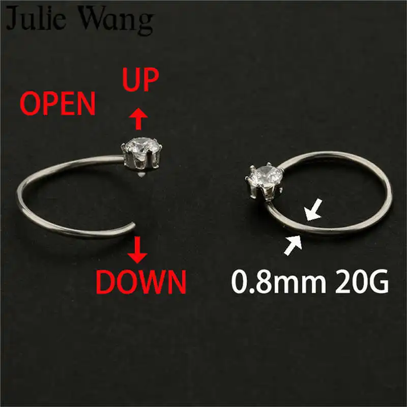 Женские серьги гвоздики с цирконием Julie Wang 4 шт./компл. круглые сережки разных