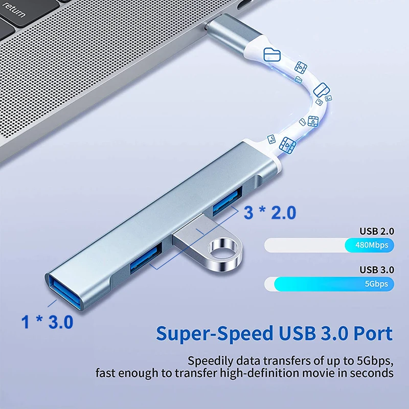 Usb-хаб 3 0 Otg Тип C 1 мульти 4 порта ноутбук ПК компьютер аксессуары для Macbook Pro Air