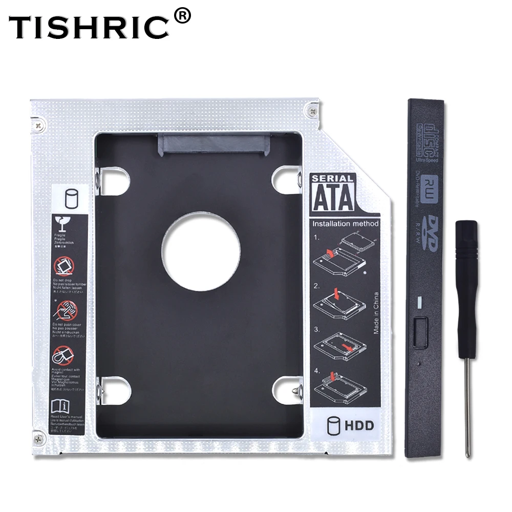 TISHRIC aluminum12.7 мм IDE 2nd HDD Caddy для ноутбука ODD DVD ROM Optibay 2 5 дюйма SSD чехол Enclosur|Корпус