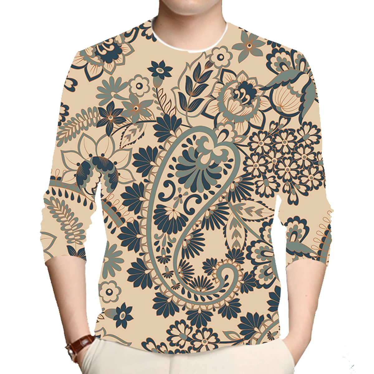 

Осенне-зимняя мужская терморубашка с длинным рукавом DIY, облегающая стрейчевая рубашка с рисунком рубашка с принтом банданы, стильная Роско...